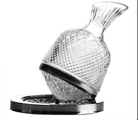 1500ML Crystal Glass 360 Rotating Decanter Top Tumbler High-end Wine Dispenser Mirror Jug Gift Bar Party Decor Art Glassware