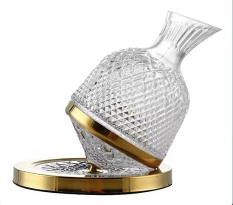1500ML Crystal Glass 360 Rotating Decanter Top Tumbler High-end Wine Dispenser Mirror Jug Gift Bar Party Decor Art Glassware