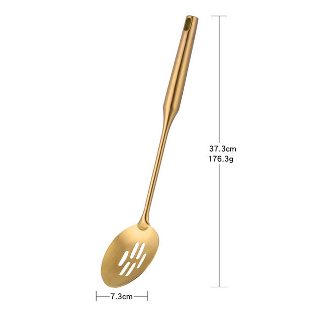 1pc Gold Kitchenware Set Long Handle Cooking Tools
