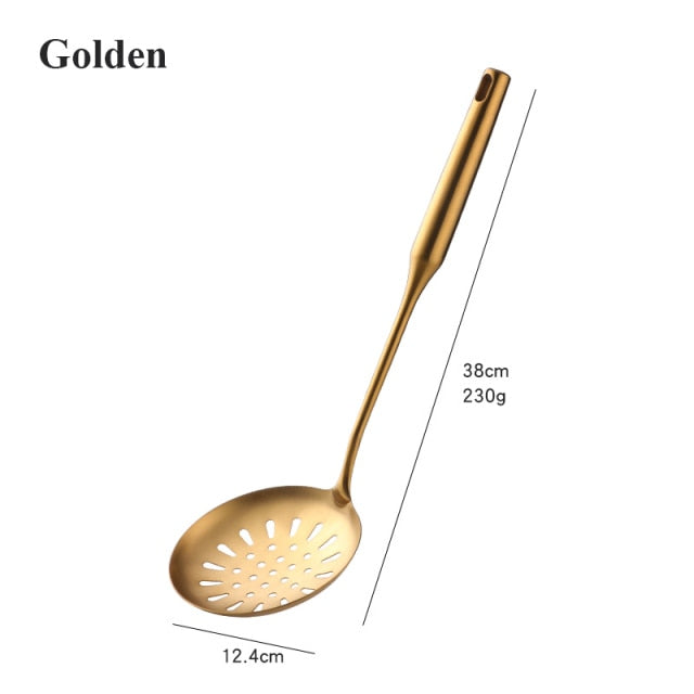 1pc Gold Kitchenware Set Long Handle Cooking Tools