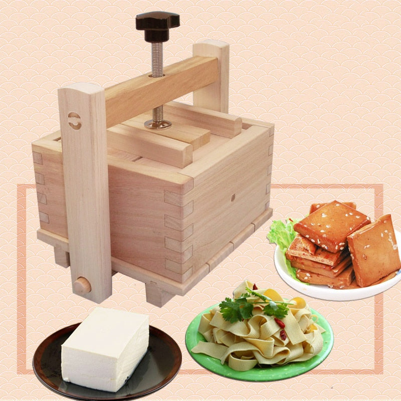 DIY Wooden Tofu Press Mould Set Homemade Cheese