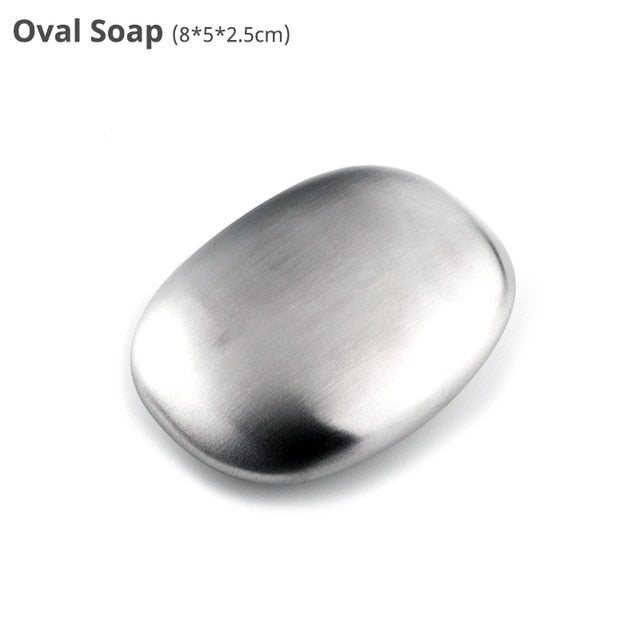 304 Stainless Steel Soap, Protable Magic Soap, Kitchen Bar Eliminating Odor Remover (Oval )