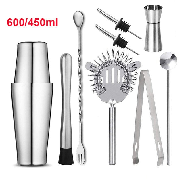 UPORS 2Pcs/Set Boston Shaker 750/600/450ml Stainless Steel Cocktail Shaker Bartender Tool Cocktail Boston Shaker Bar Accessories