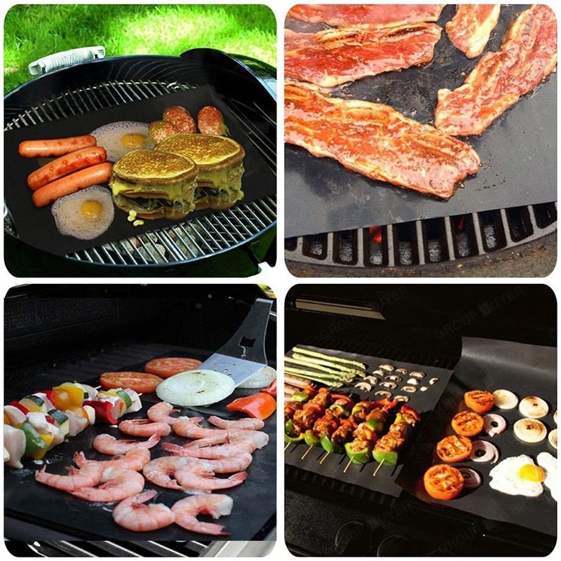 Reusable Non-Stick BBQ Grill Mat Barbecue Grilling Mat