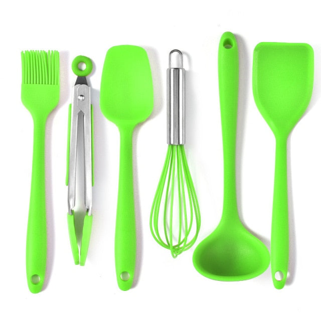 6pcs/set Silicone Cooking Utensils Kitchen Cookware
