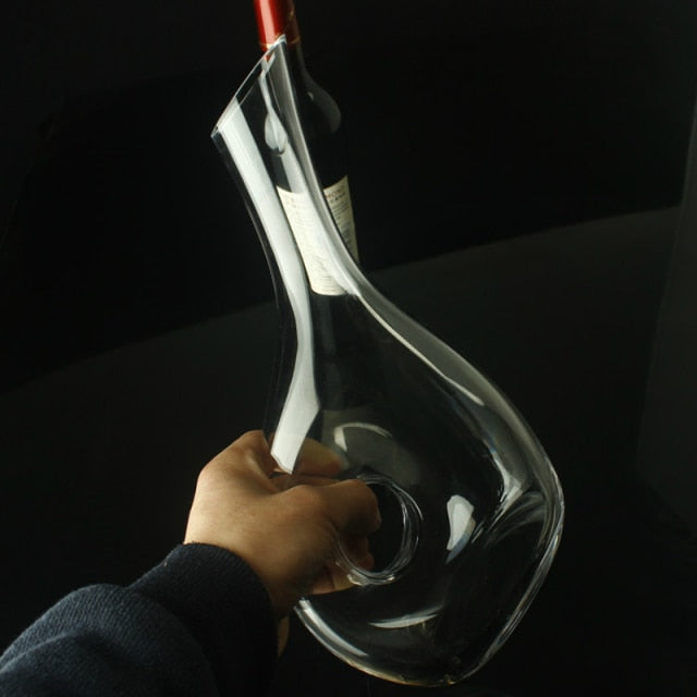 1000ML Superior Flat Base Red Wine Decanter Handmade Crystal Wine Pourer Premium Water Carafe Thickened Wall