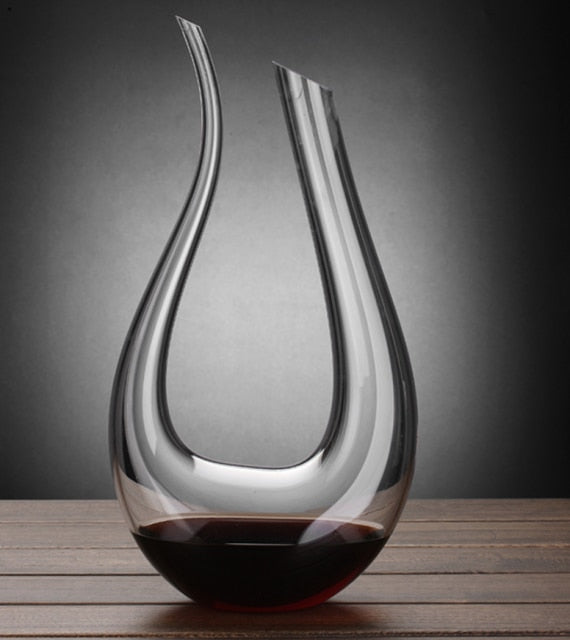 1000ML Superior Flat Base Red Wine Decanter Handmade Crystal Wine Pourer Premium Water Carafe Thickened Wall