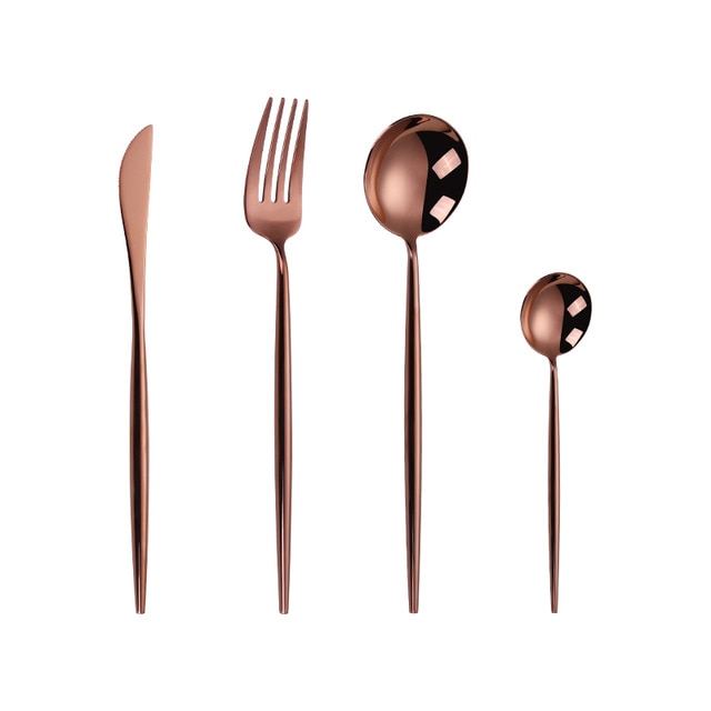 Gold Cutlery Set Forks Spoons Knives Tableware Steel Cutlery Set Stainless Steel Dinnerware Set Chopstick Spoon Knife Fork