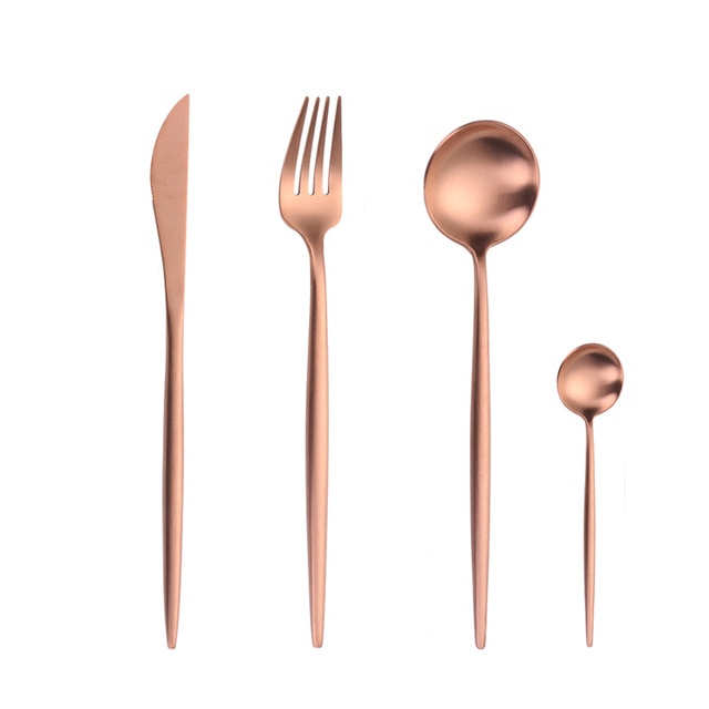 Gold Cutlery Set Forks Spoons Knives Tableware Steel Cutlery Set Stainless Steel Dinnerware Set Chopstick Spoon Knife Fork