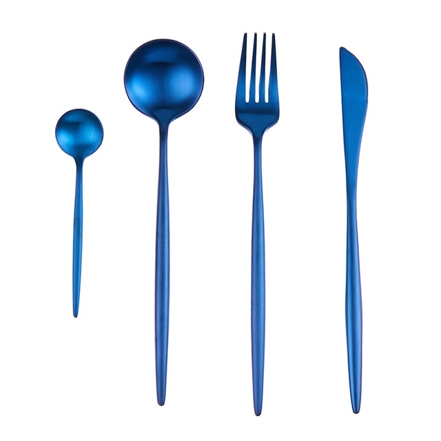 Gold Cutlery Set Forks Spoons Knives Tableware Steel Cutlery Set Stainless Steel Dinnerware Set Chopstick Spoon Knife Fork