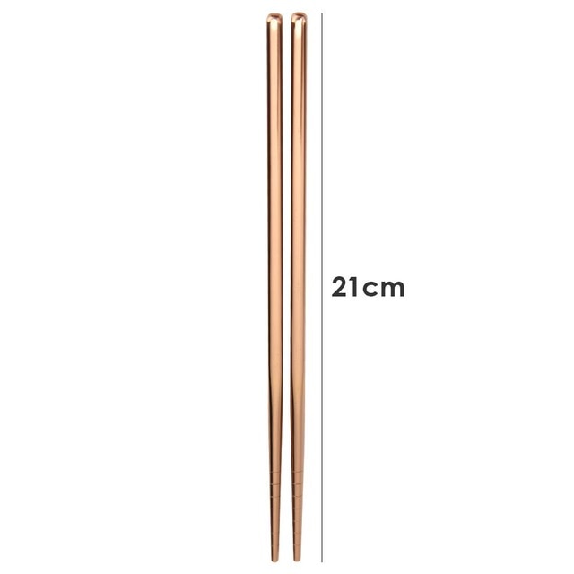 1 Pair Stainless Steel Chinese Chopsticks Non-Slip Reusable Metal Chopstick for Sushi Hashi Food Sticks Tableware Kitchen Tool