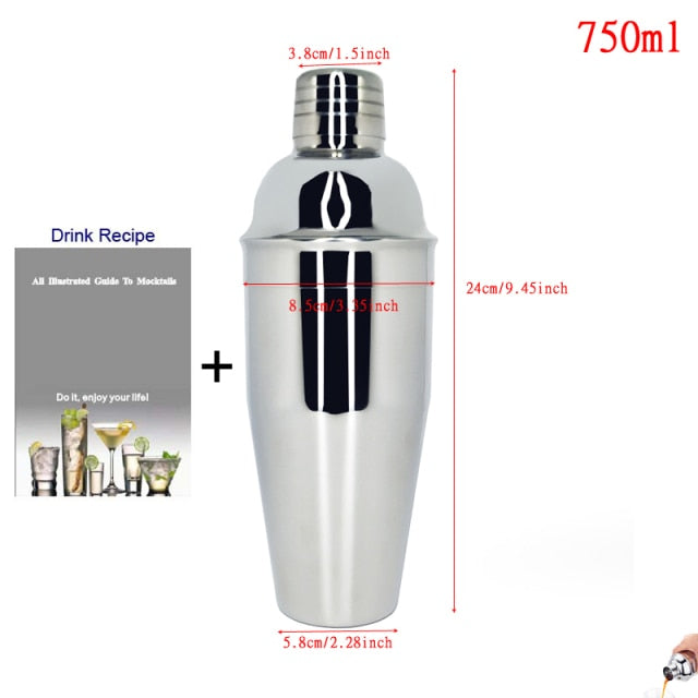 1-14 Pcs/set 600ml 750ml Stainless Steel Cocktail Shaker Mixer Drink Bartender Browser Kit Bars Set Tools With Wine Rack Stand