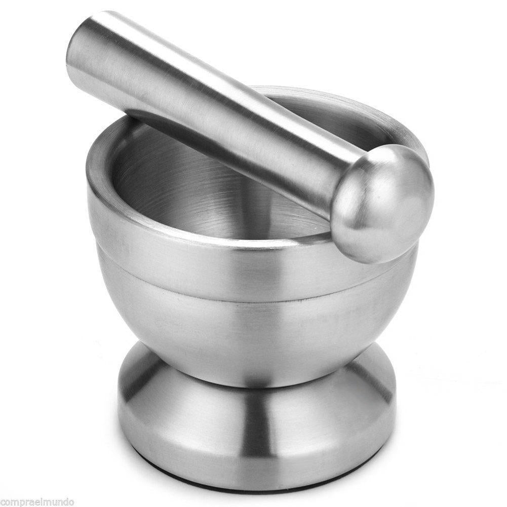 Garlic Grinder Double Stainless Steel Mortar and Pestle Kitchen Garlic Pugging Pot
