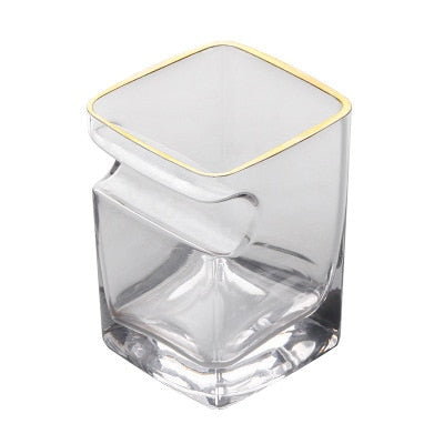 2 PCS Crystal Glass Spirit Cup With Cigar Holder