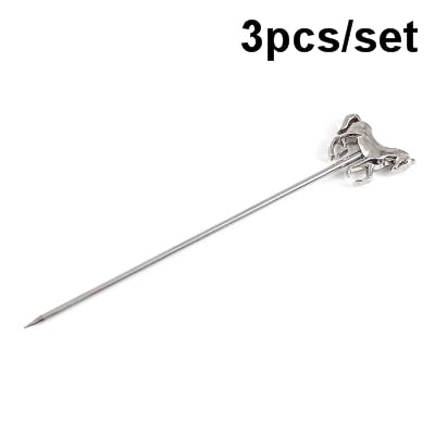 3ps Cocktail Pick Stainless Steel Fruit Sticks Bar Tools Drink Stirring Sticks Martini Picks Party Wedding Accessory