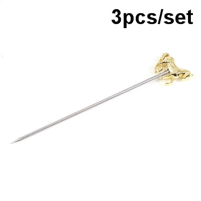 3ps Cocktail Pick Stainless Steel Fruit Sticks Bar Tools Drink Stirring Sticks Martini Picks Party Wedding Accessory