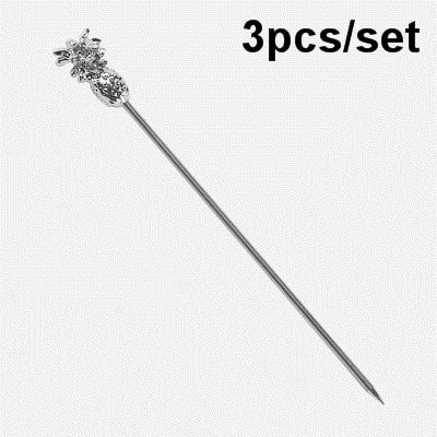 3ps Cocktail Pick Stainless Steel Fruit Sticks Bar Tools Drink Stirring Sticks Martini Picks Party Wedding Accessory
