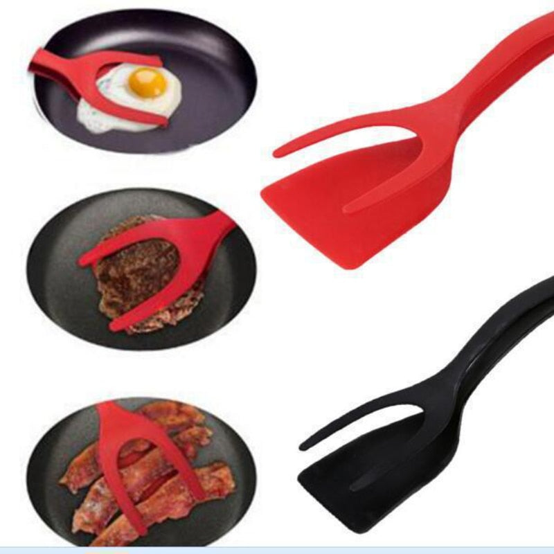 2-in-1 Spatula for Toast Pancake Egg Flip Tongs