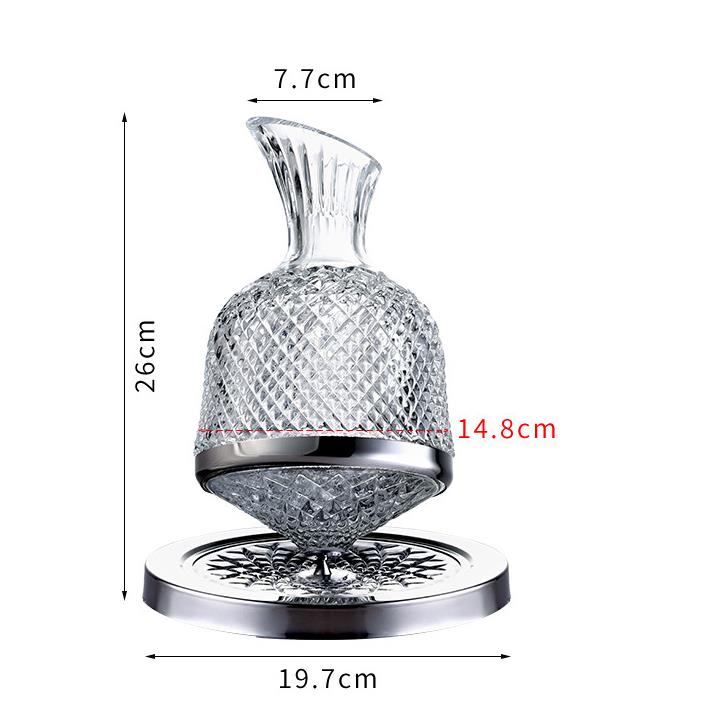 1500ML Crystal Glass 360 Rotating Decanter Top Tumbler High-end Wine Dispenser Mirror Jug Gift Bar Party Decor Art Glassware