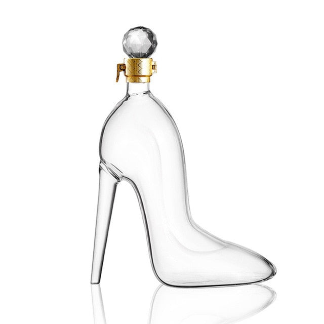 350ML High Heels Shape Decanter Luxurious Crystal Red Wine Brandy Champagne Glasses Decanter Bottle Bar Nightclub Drinking