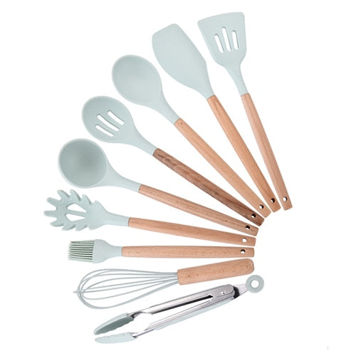 Silicone Kitchenware Cooking Utensils Set Heat Resistant Kitchen Non-Stick