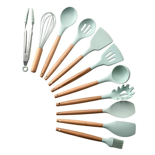 Silicone Kitchenware Cooking Utensils Set Heat Resistant Kitchen Non-Stick