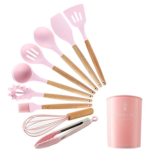 Silicone Kitchenware Cooking Utensils Set Heat Resistant Kitchen Non-Stick