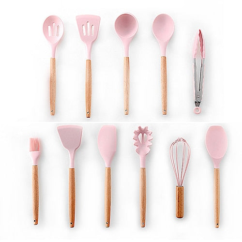 Silicone Kitchenware Cooking Utensils Set Heat Resistant Kitchen Non-Stick