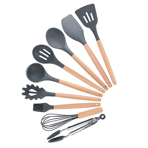 Silicone Kitchenware Cooking Utensils Set Heat Resistant Kitchen Non-Stick