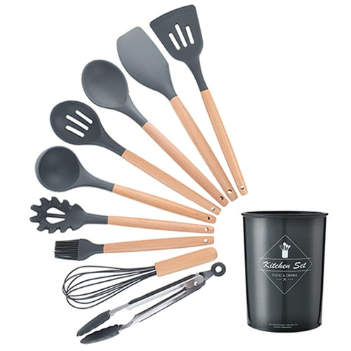 Silicone Kitchenware Cooking Utensils Set Heat Resistant Kitchen Non-Stick