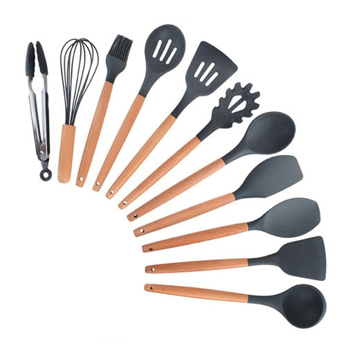 Silicone Kitchenware Cooking Utensils Set Heat Resistant Kitchen Non-Stick