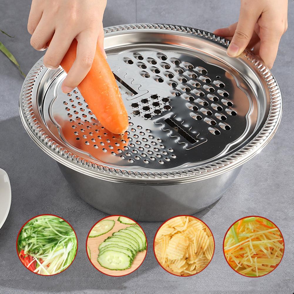 3PCS/Set Kitchen Graters Cheese Grater With Stainless Steel Drain Basin For Vegetables Fruits Salad