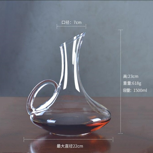 1500ML Big Decanter Handmade Crystal Red Wine Brandy Champagne Glasses Decanter Bottle Jug Pourer Aerator For Family Bar