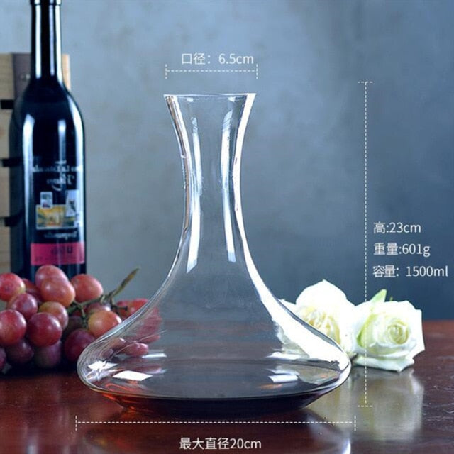 1500ML Big Decanter Handmade Crystal Red Wine Brandy Champagne Glasses Decanter Bottle Jug Pourer Aerator For Family Bar