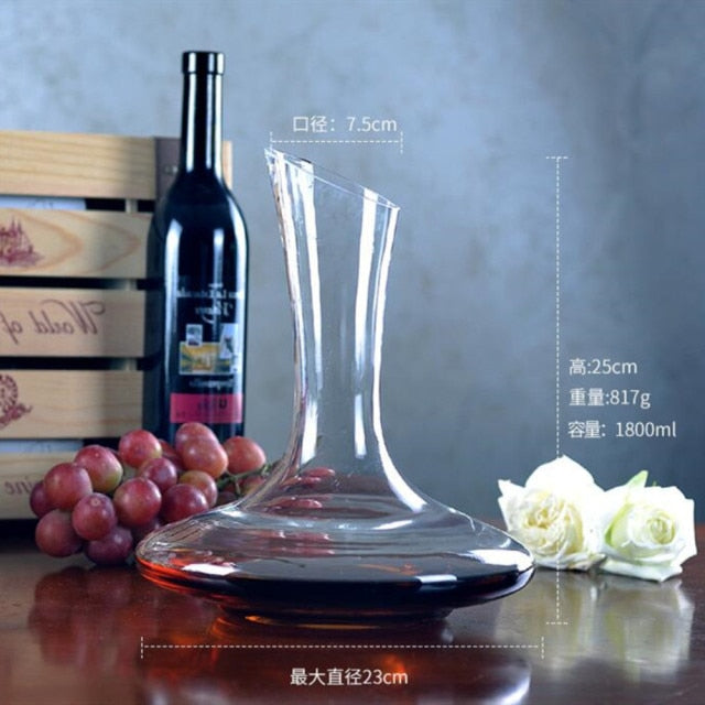 1500ML Big Decanter Handmade Crystal Red Wine Brandy Champagne Glasses Decanter Bottle Jug Pourer Aerator For Family Bar