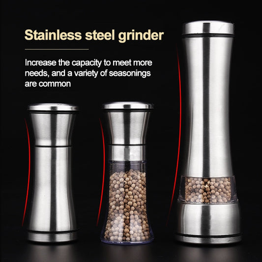 Salt and pepper grain mill shakers stainless steel metal food grinder pulverizer spice jar condiment container kitchen tools