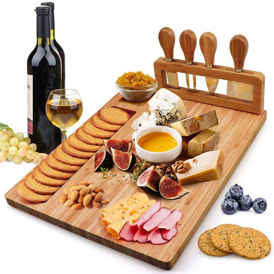 Chopping Board Bamboo Cheese Board Set Meat Charcuterie Platter Serving Tray