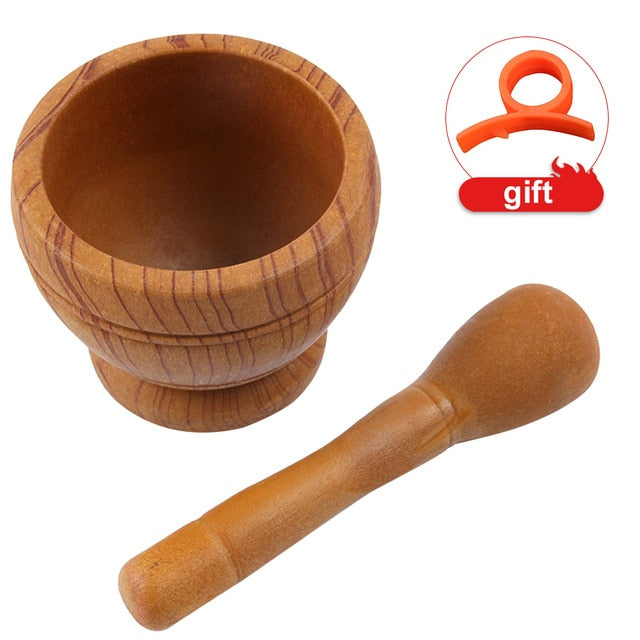 Mortar Pound Garlic Pestle Spice Crusher Resin Bowl Tough Foods Pepper Ginger Herbs Garlic Grinder Spices Tool Free Fruit Peeler