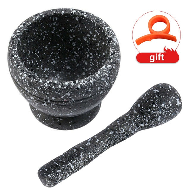 Mortar Pound Garlic Pestle Spice Crusher Resin Bowl Tough Foods Pepper Ginger Herbs Garlic Grinder Spices Tool Free Fruit Peeler