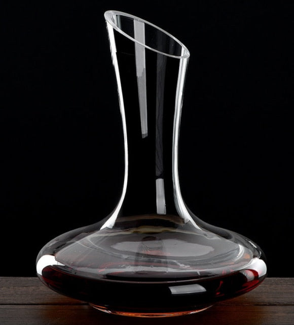 1000ML Superior  Flat Base Red Wine Decanter Handmade Crystal Wine Pourer Premium Water Carafe Thickened Wall
