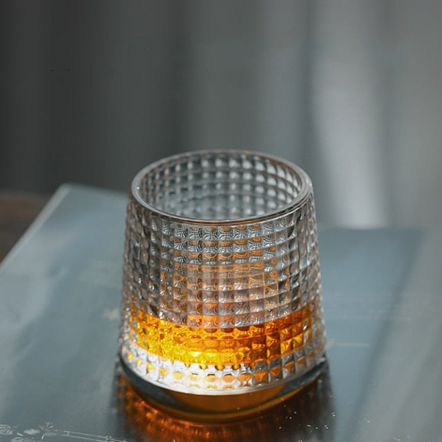 Novel Creative Thick Crystal Tumbler Glass Spinning
