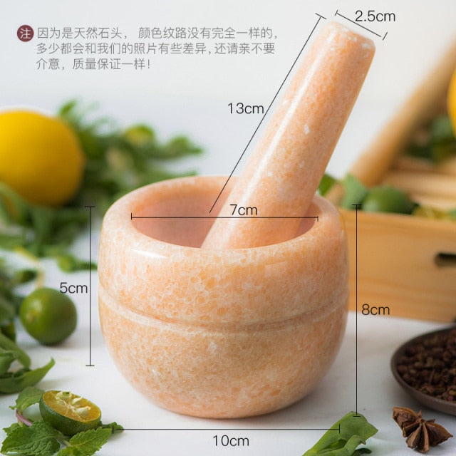 Natural Stone Durable Mortar Pestle Set Pepper Mill Garlic Crusher Pugging Pot Herbs Spice Grinder Powder Mill Kitchen MJ73001