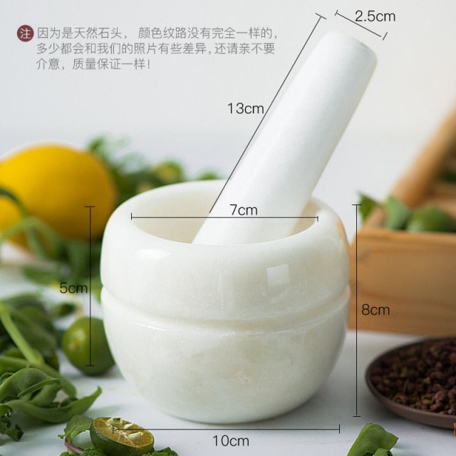 Natural Stone Durable Mortar Pestle Set Pepper Mill Garlic Crusher Pugging Pot Herbs Spice Grinder Powder Mill Kitchen MJ73001