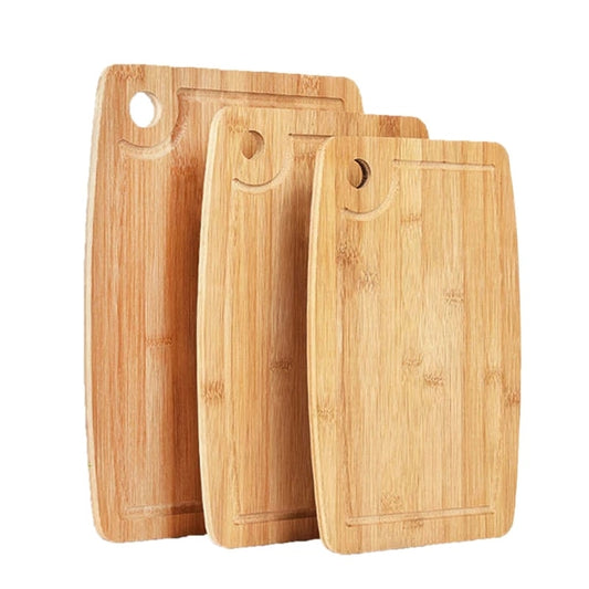 Bamboo Cutting Board Set of 3 with Juice Groove, Pre Oiled, Large Handles Charcuterie Board