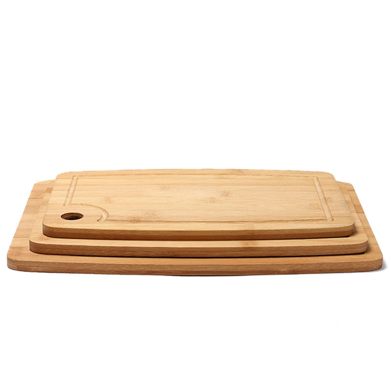 Bamboo Cutting Board Set of 3 with Juice Groove, Pre Oiled, Large Handles Charcuterie Board