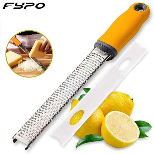 Lemon Zester & Cheese Grater-Ginger, Garlic, Nutmeg, Chocolate, Razor-Sharp Stainless Steel Blade+Protect Cover-Dishwasher Safe