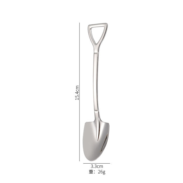 Stainless Steel Spade Spoon Creative Retro Dessert Spoons