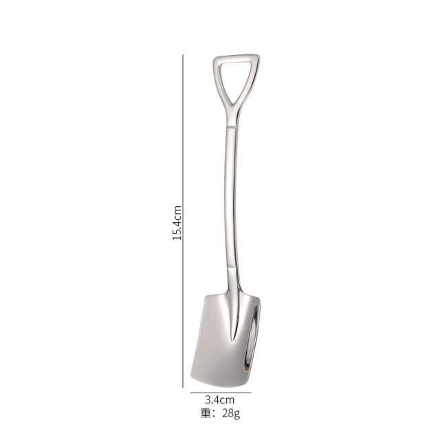 Stainless Steel Spade Spoon Creative Retro Dessert Spoons