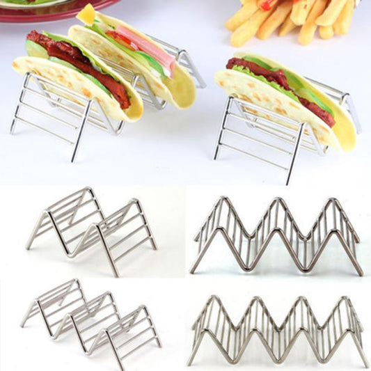 Pie Tools Wave Shape Stainless Steel Taco Holders Mexican Food Rack Pizza Tool Restaurant Food Show Kitchen Tools