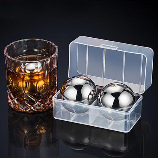 2 Pieces 55mm Sphere Stone Stainless Steel Cooling Cubes
